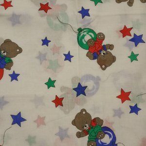 Fabric Vintage Little Boys Teddy Ballon's Stars